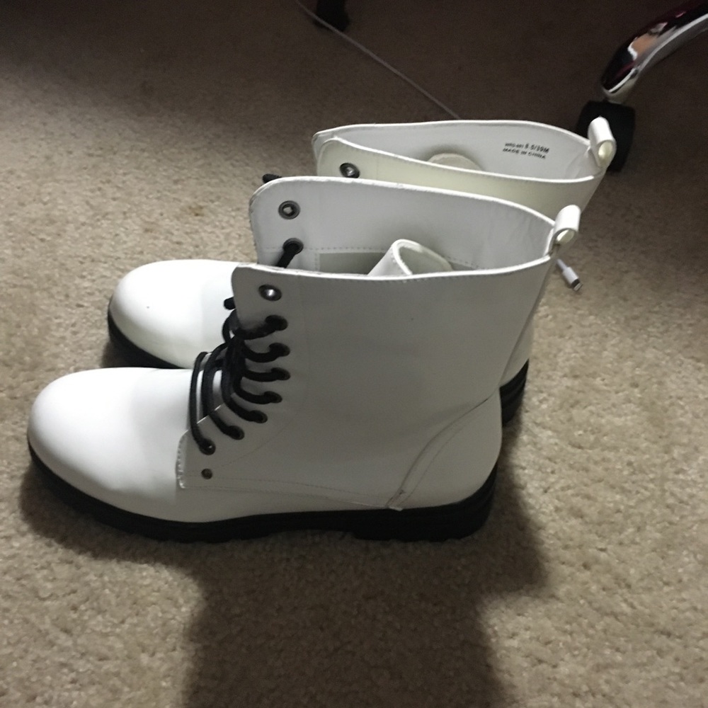 white combat boots